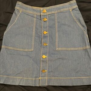 American Apparel Blue A-Line Knee-Length Skirt